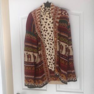 Camel printed sweater with separate matching turtleneck